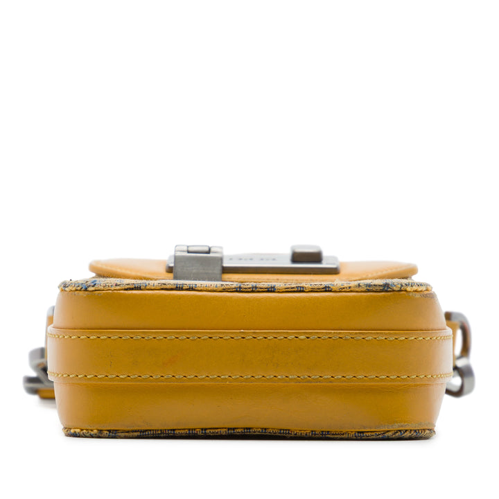 Dior Jacquard Lock Étui téléphone Sac Oblique Jaune – vue 3 – GABY PARIS