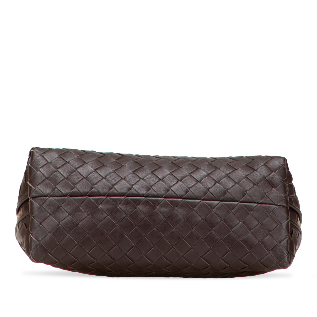 Bottega Veneta Nappa Intrecciato Cosmetic Pochette Marron