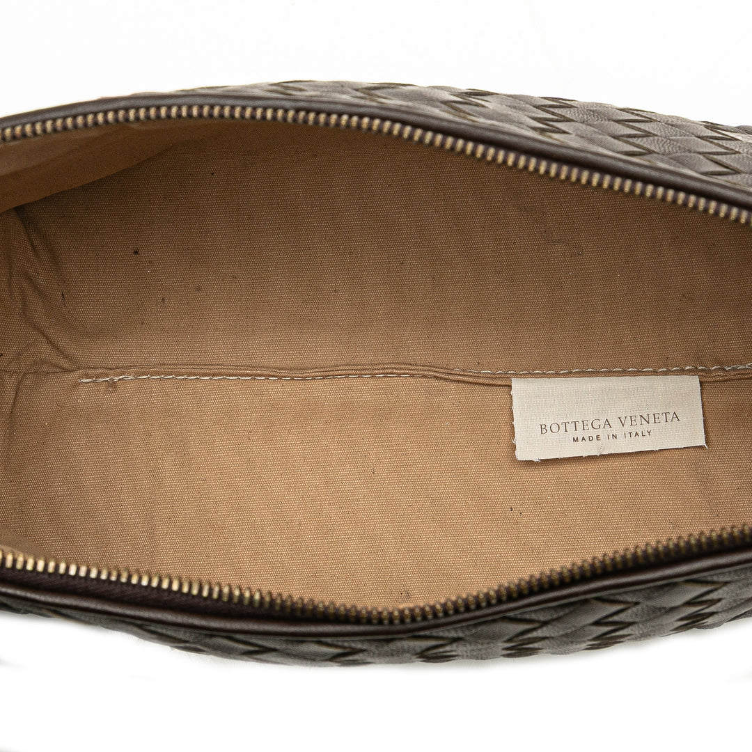 Bottega Veneta Nappa Intrecciato Cosmetic Pochette Marron
