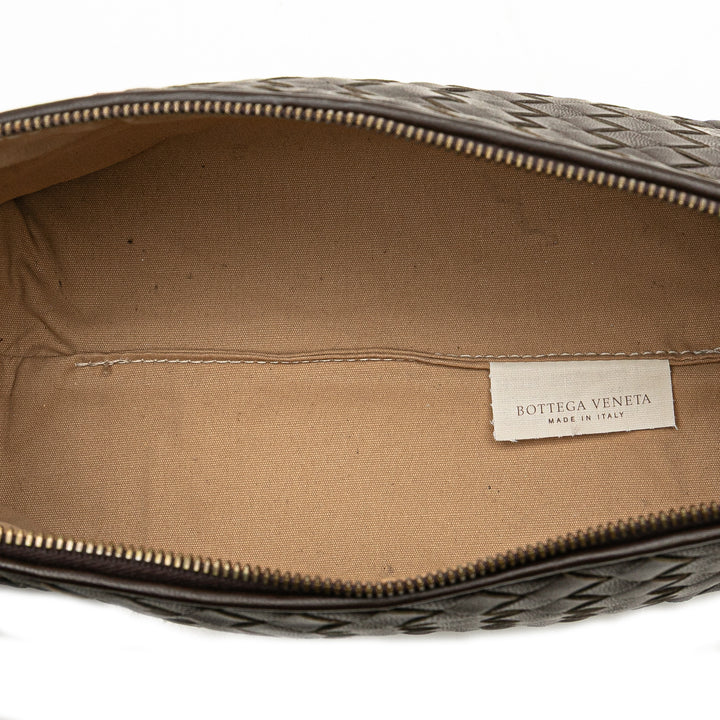 Bottega Veneta Nappa Intrecciato Cosmetic Pochette Marron