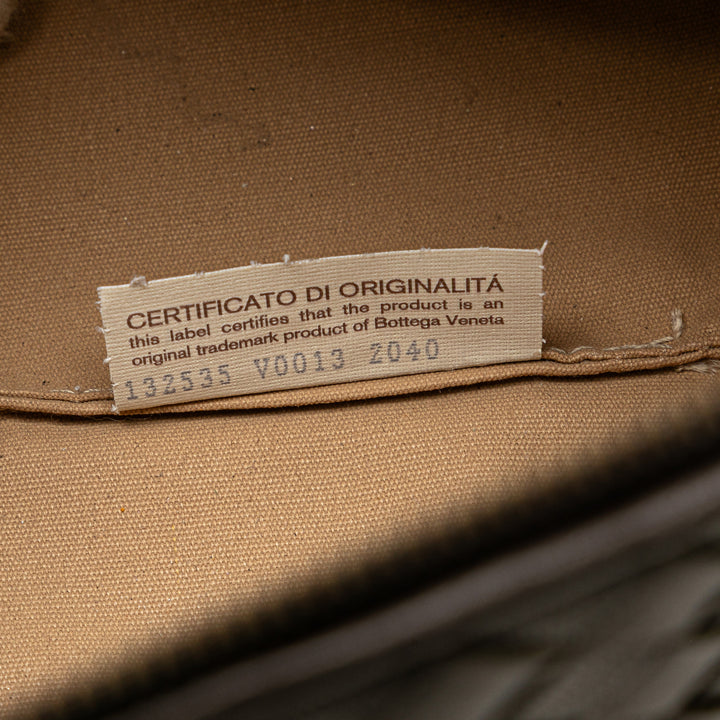 Bottega Veneta Nappa Intrecciato Cosmetic Pochette Marron