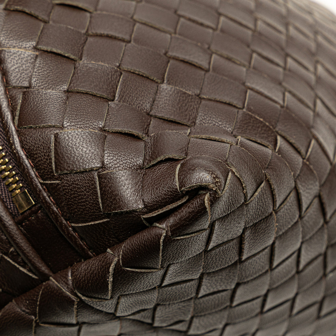 Bottega Veneta Nappa Intrecciato Cosmetic Pochette Marron