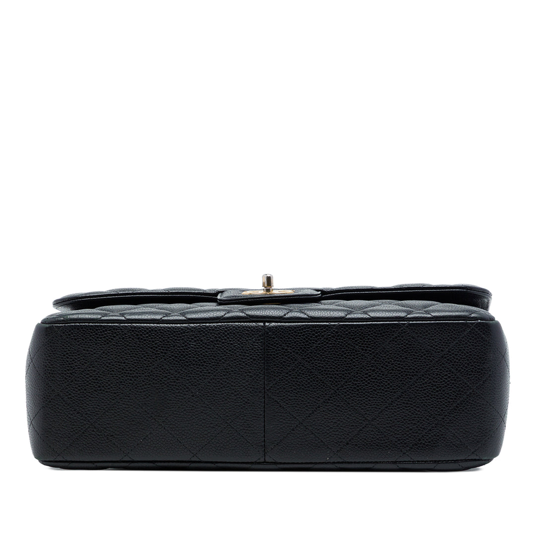Classic Double rabat Jumbo Cuir caviar Noir