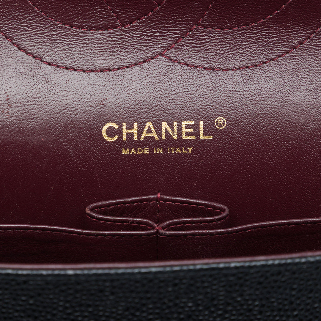 Classic Double rabat Jumbo Cuir caviar Noir