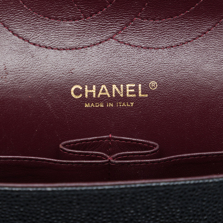 Classic Double rabat Jumbo Cuir caviar Noir