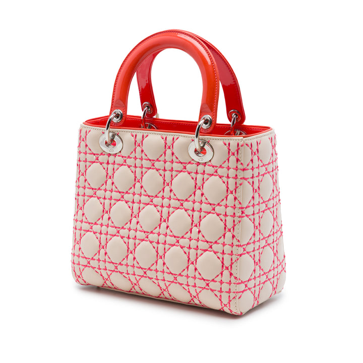 Dior Medium Cuir d’agneau Cannage Surpiqué Lady Dior