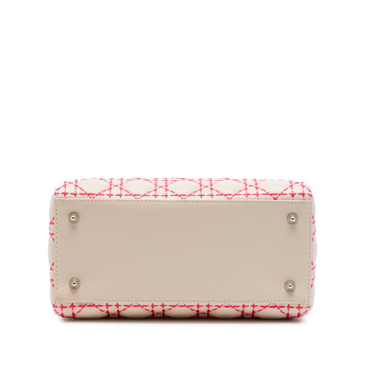Dior Medium Cuir d’agneau Cannage Surpiqué Lady Dior