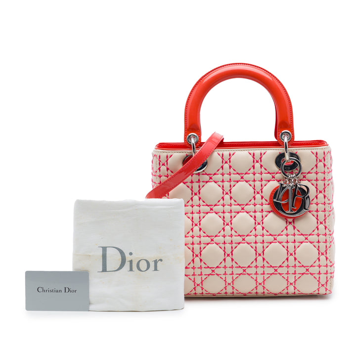 Dior Medium Cuir d’agneau Cannage Surpiqué Lady Dior