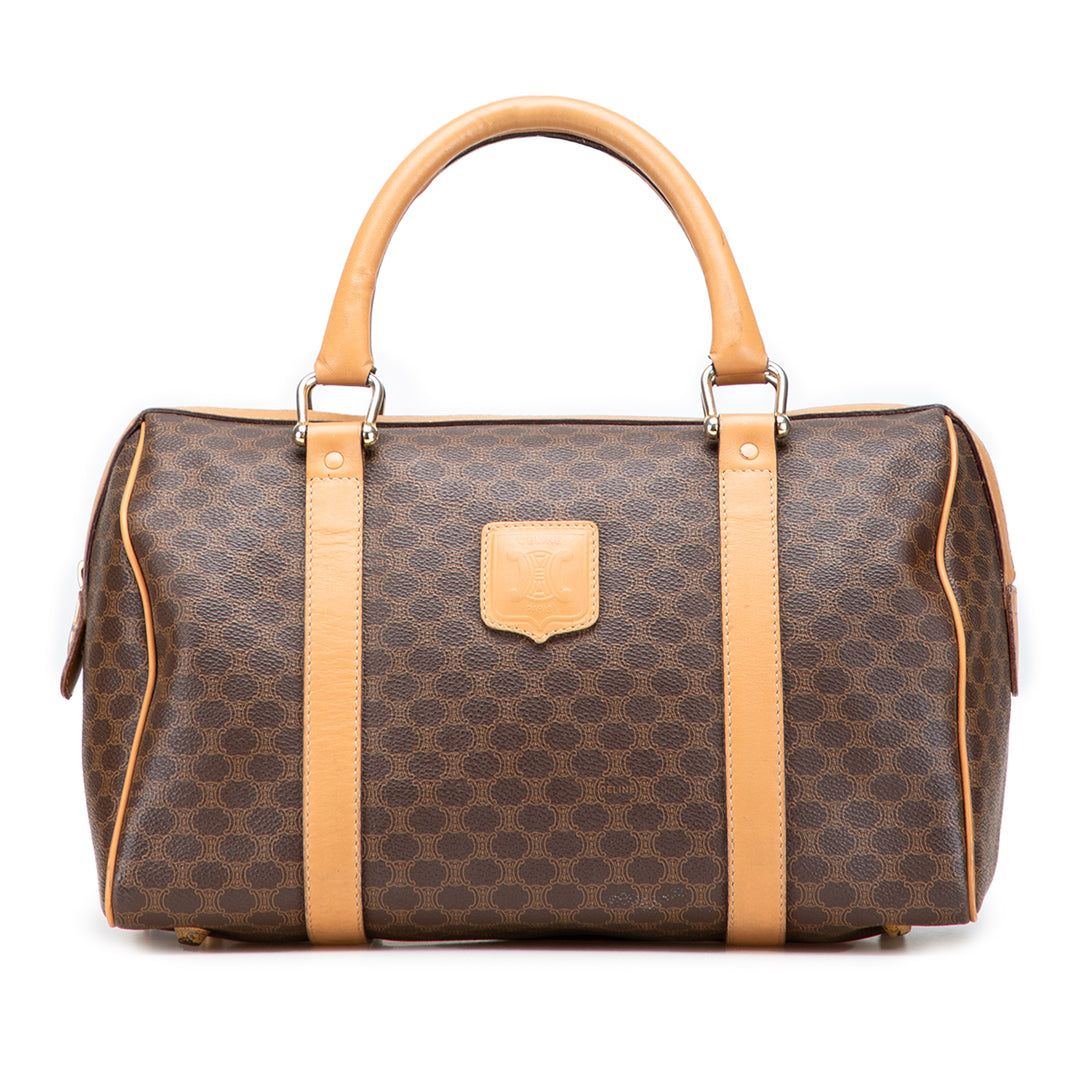 Macadam Coated Canvas Boston Bag Brown - Gaby Paris
