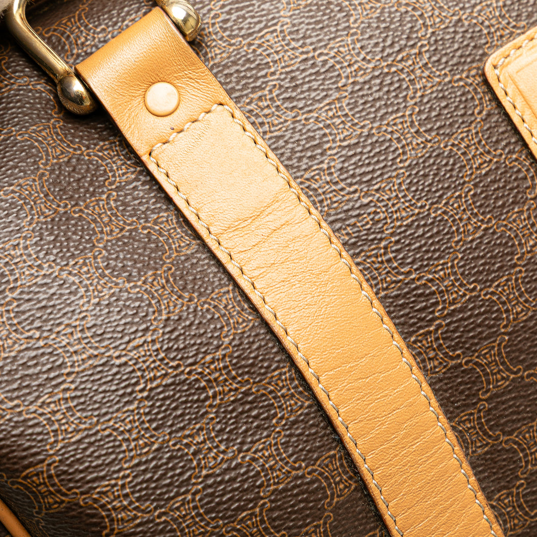 Macadam Coated Canvas Boston Bag Brown - Gaby Paris