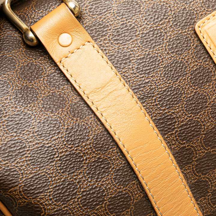 Macadam Coated Canvas Boston Bag Brown - Gaby Paris