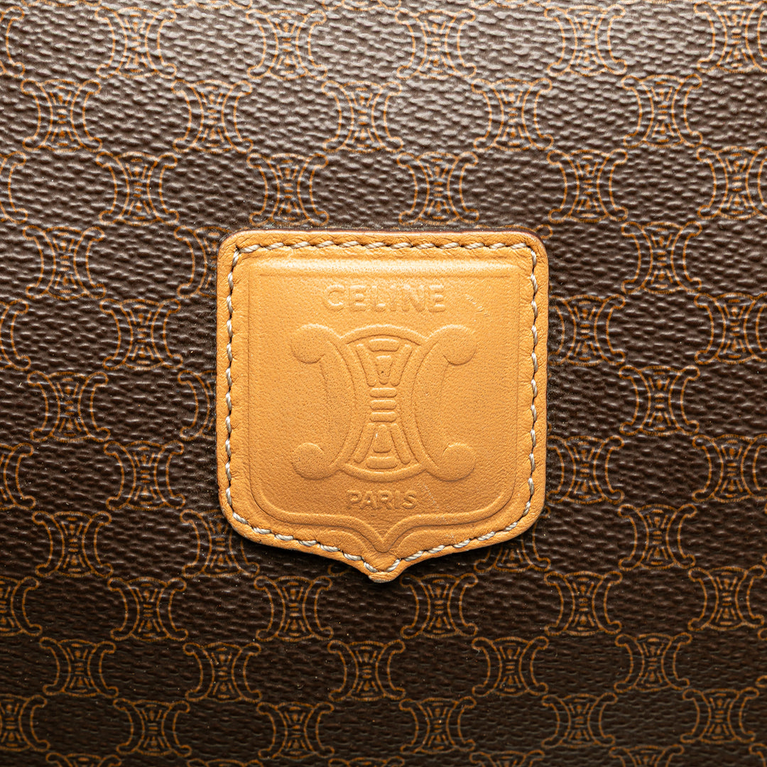 Macadam Coated Canvas Boston Bag Brown - Gaby Paris