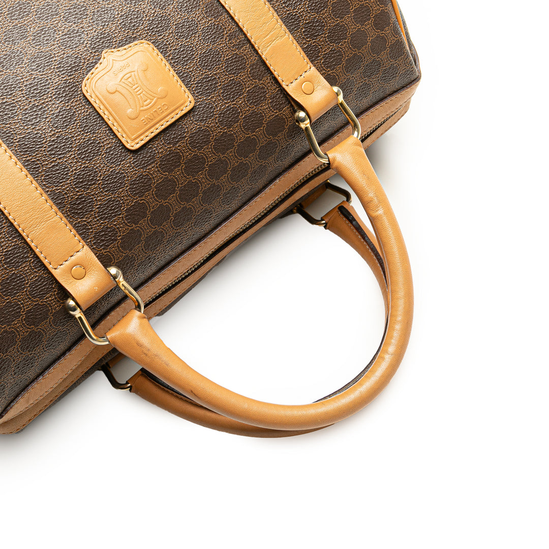 Macadam Coated Canvas Boston Bag Brown - Gaby Paris