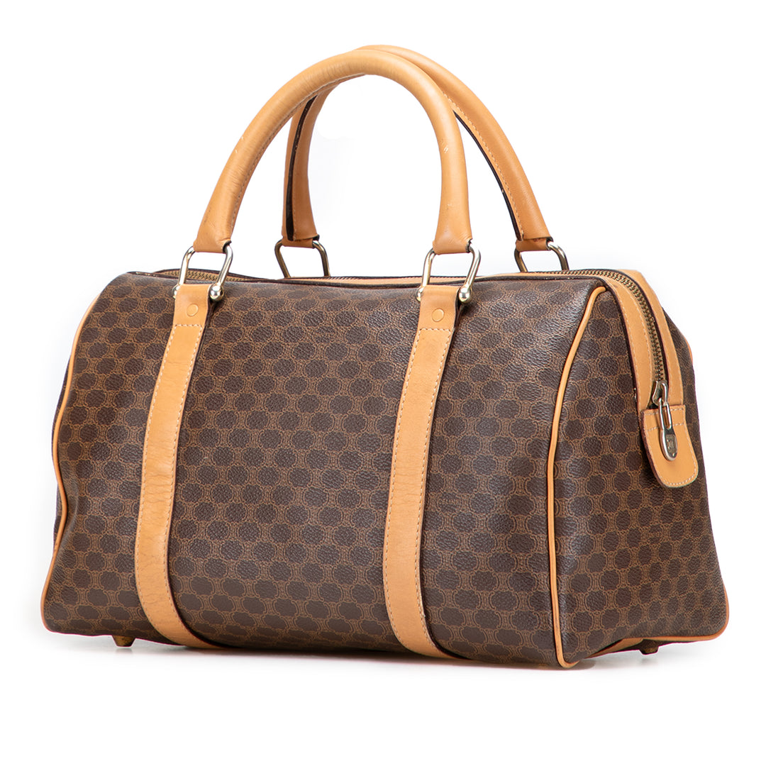 Macadam Coated Canvas Boston Bag Brown - Gaby Paris