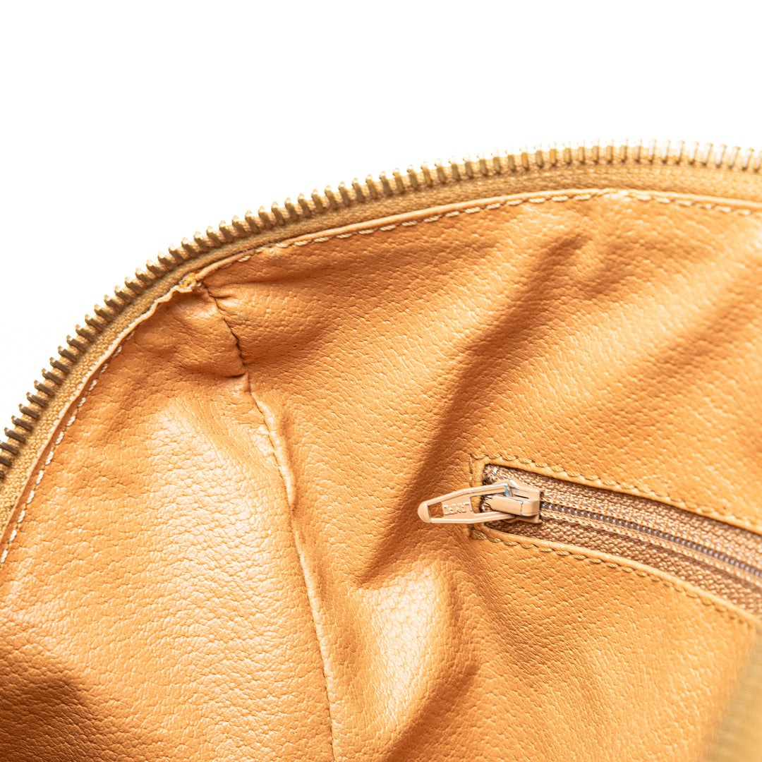 Macadam Coated Canvas Boston Bag Brown - Gaby Paris