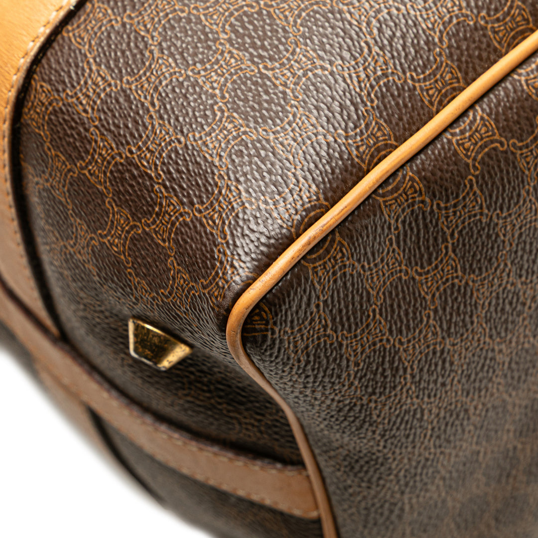 Macadam Coated Canvas Boston Bag Brown - Gaby Paris