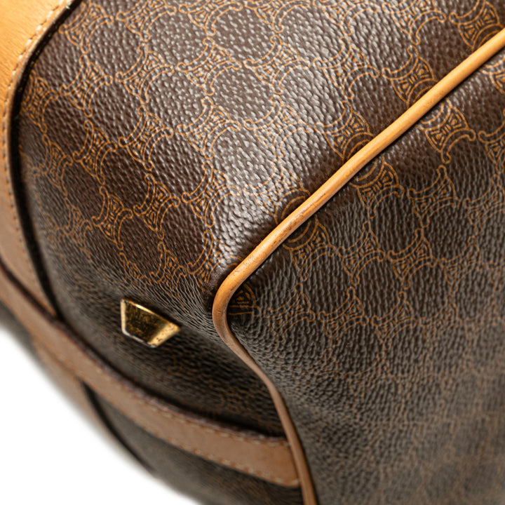 Macadam Coated Canvas Boston Bag Brown - Gaby Paris