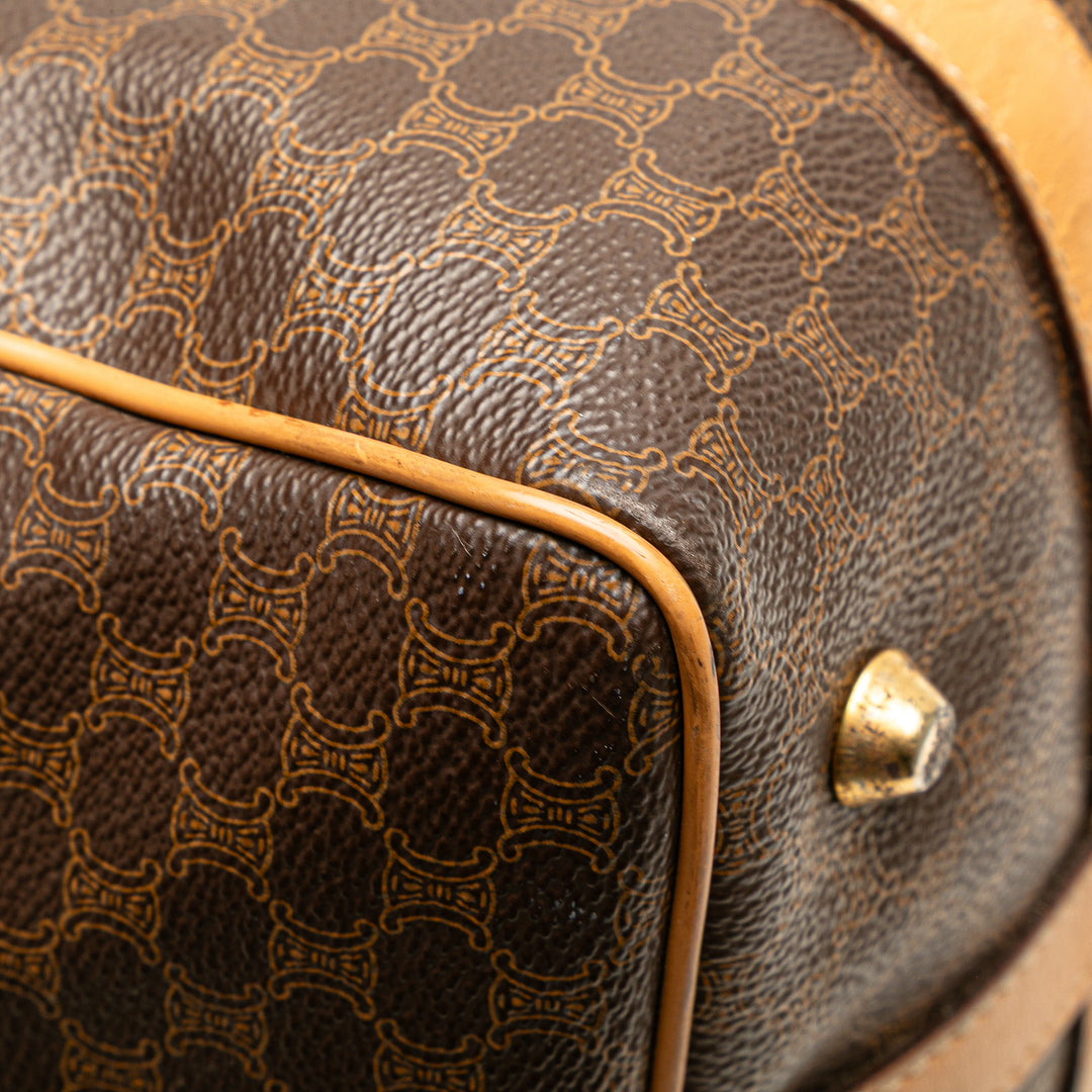 Macadam Coated Canvas Boston Bag Brown - Gaby Paris
