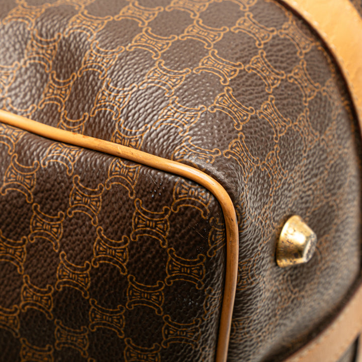 Macadam Coated Canvas Boston Bag Brown - Gaby Paris