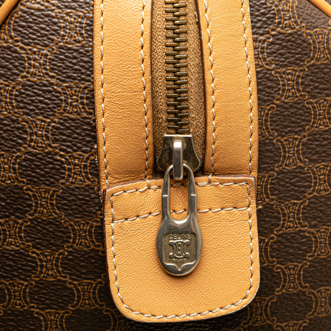 Macadam Coated Canvas Boston Bag Brown - Gaby Paris