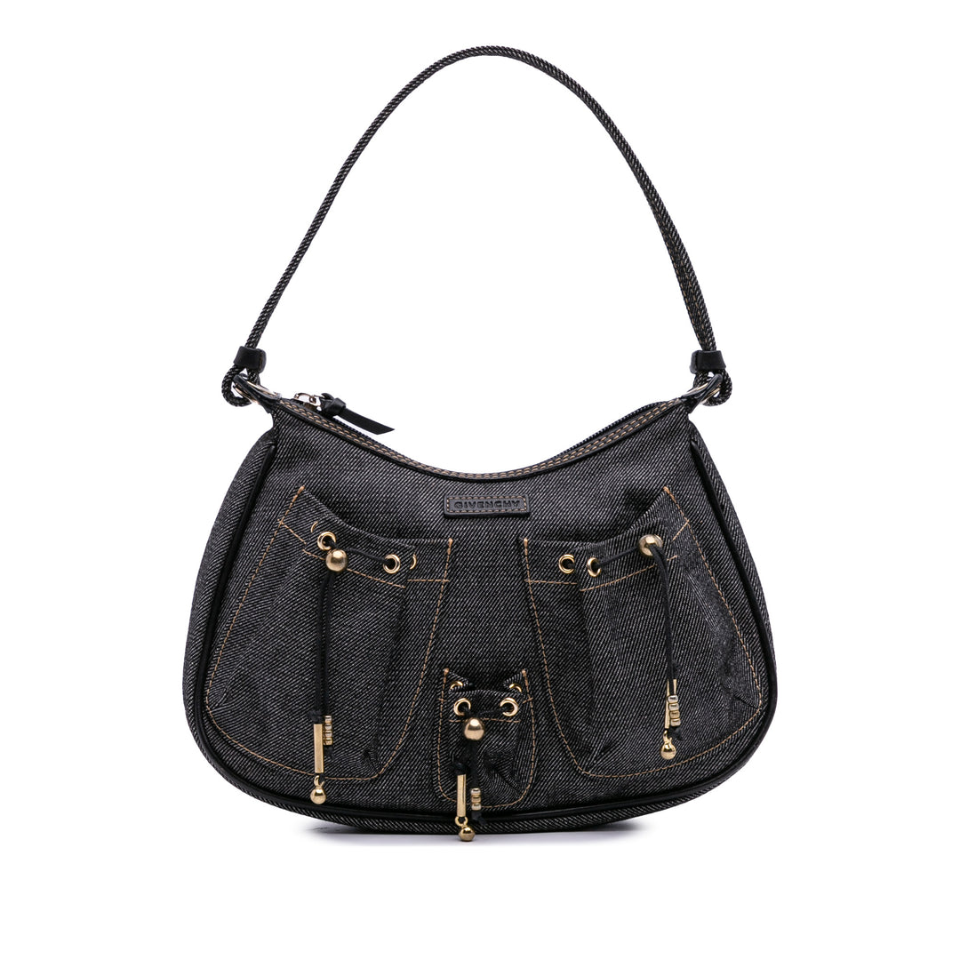 Denim Shoulder Bag Black - Gaby Paris