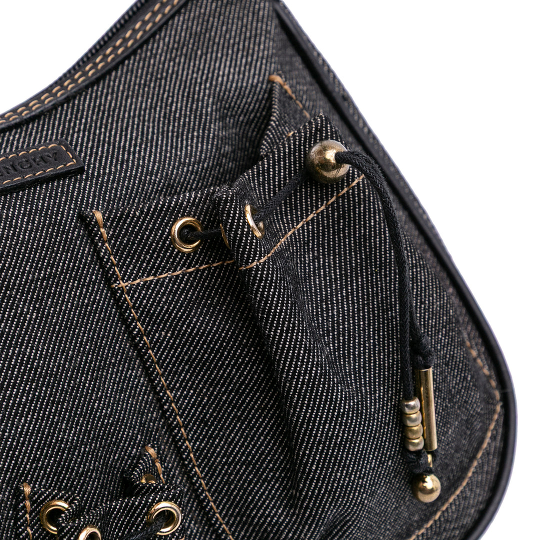 Denim Shoulder Bag Black - Gaby Paris