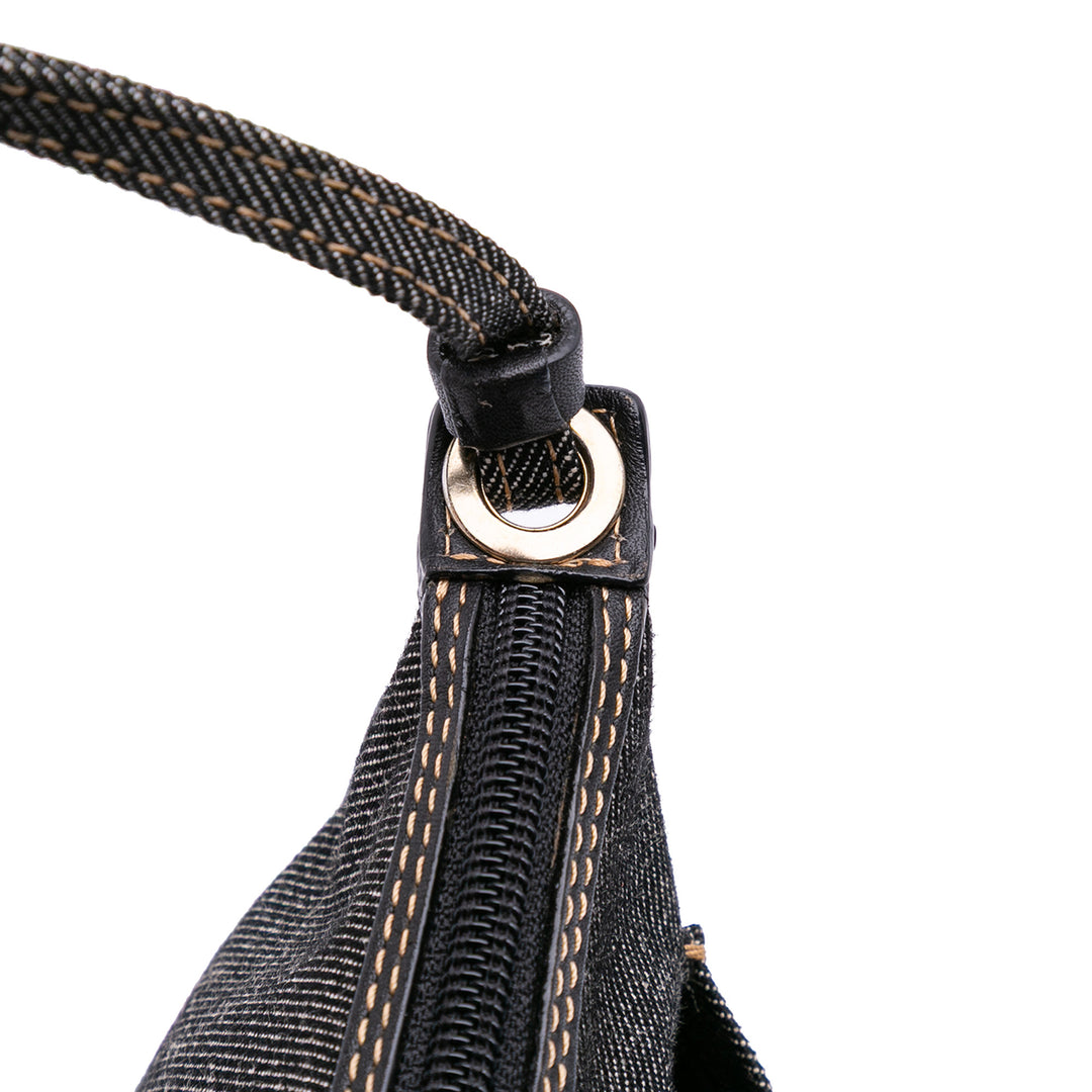 Denim Shoulder Bag Black - Gaby Paris