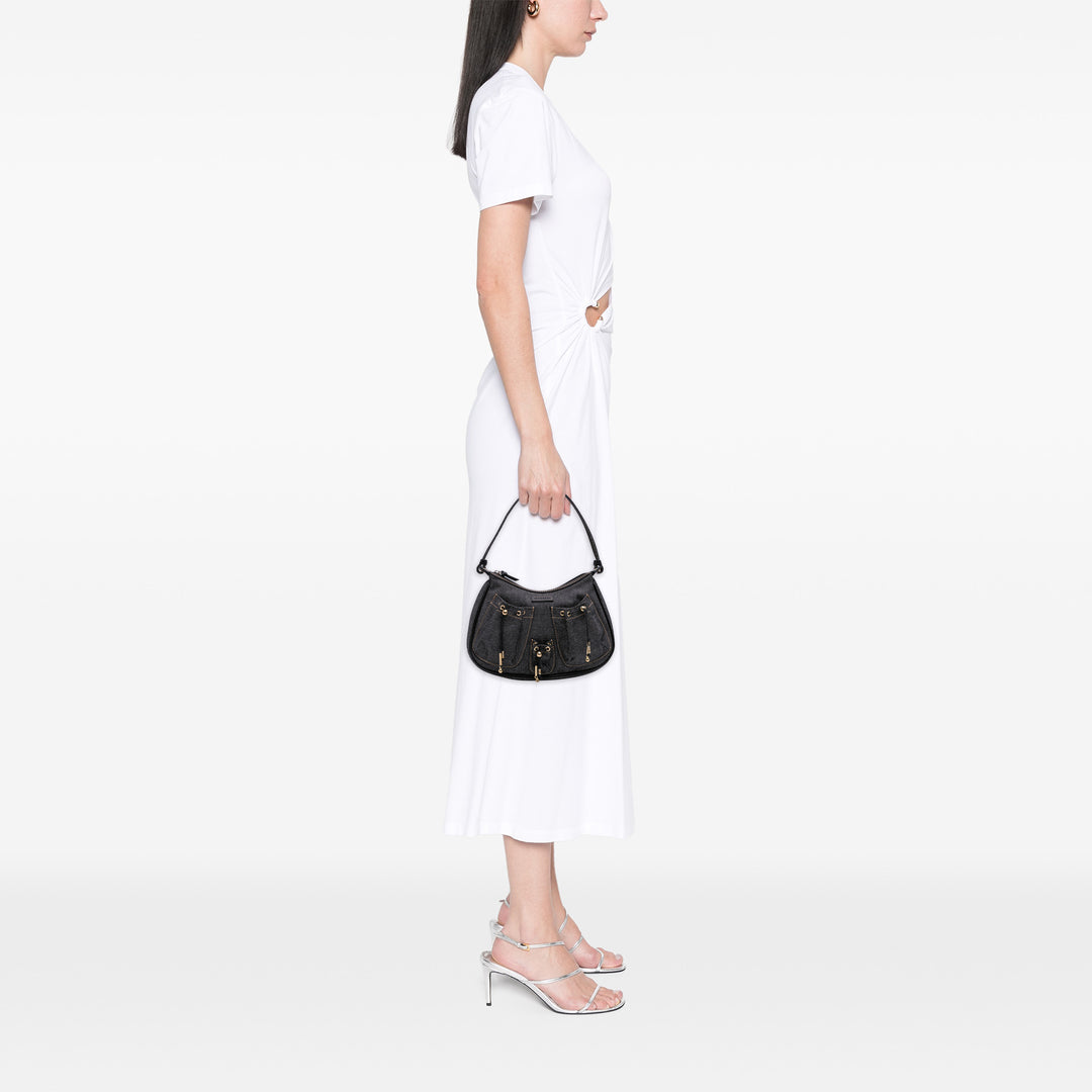 Denim Shoulder Bag Black - Gaby Paris