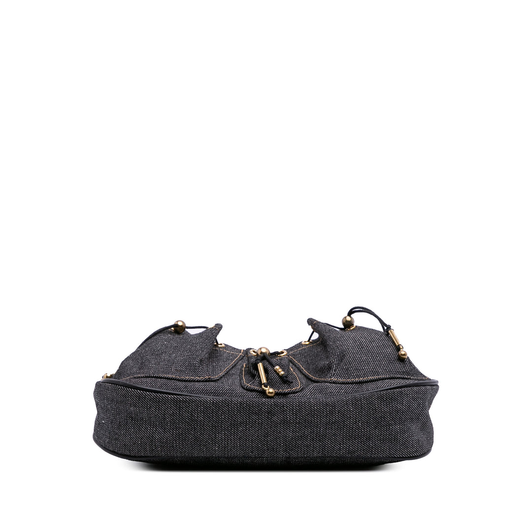 Denim Shoulder Bag Black - Gaby Paris