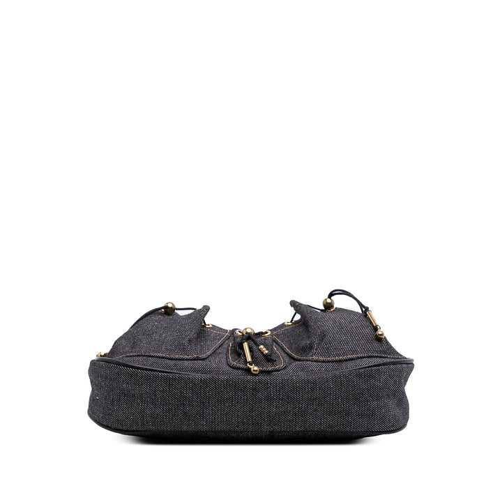 Denim Shoulder Bag Black - Gaby Paris