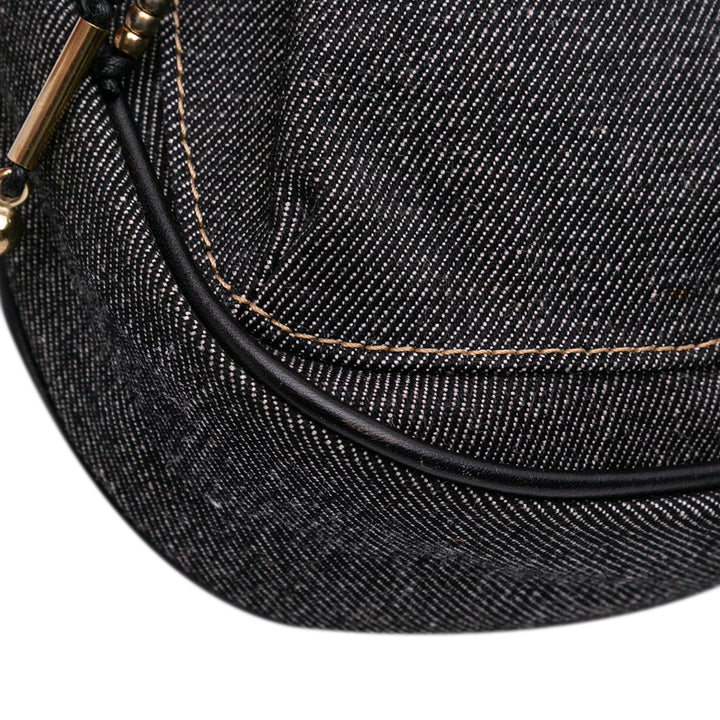 Denim Shoulder Bag Black - Gaby Paris