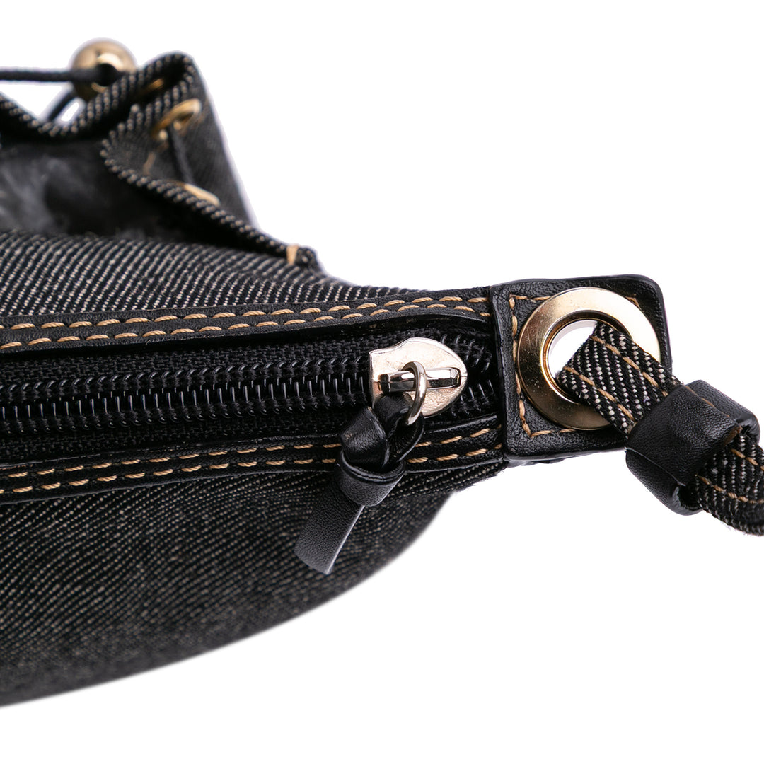Denim Shoulder Bag Black - Gaby Paris