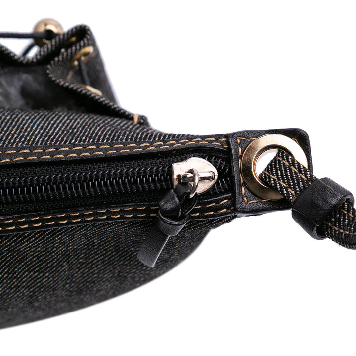 Denim Shoulder Bag Black - Gaby Paris