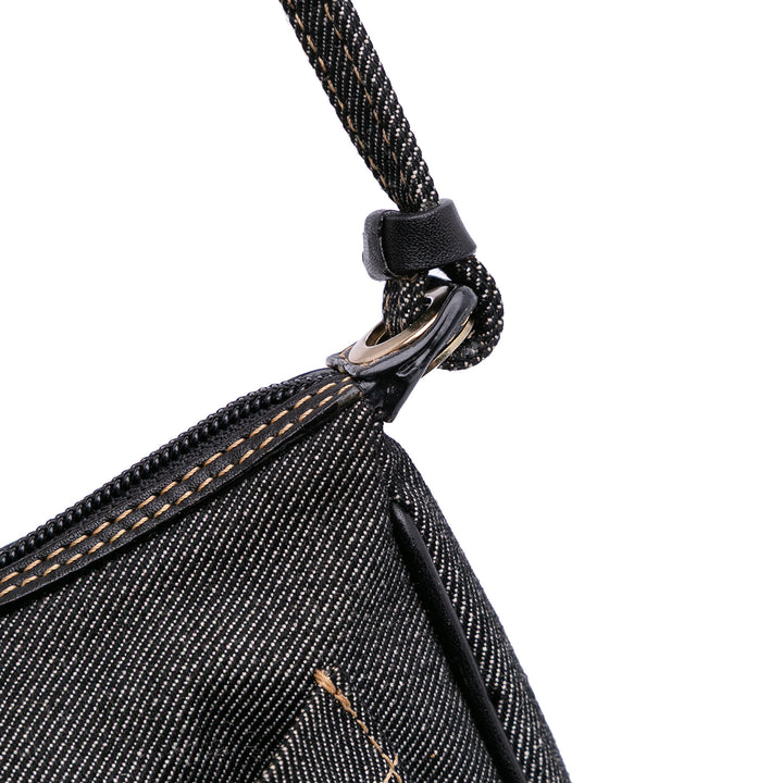 Denim Shoulder Bag Black - Gaby Paris