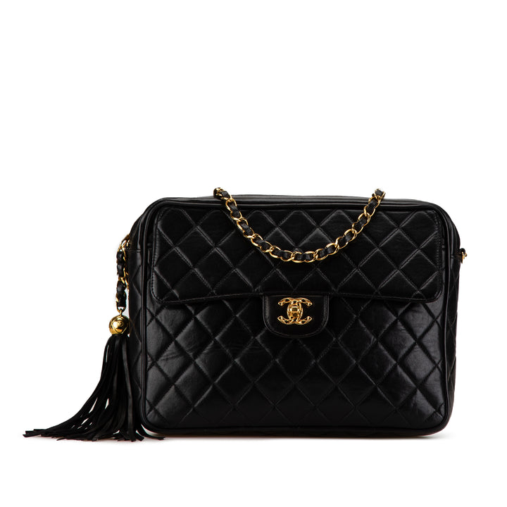 Chanel Quilted Lambskin Tassel Camera Bag Black - GABY PARIS