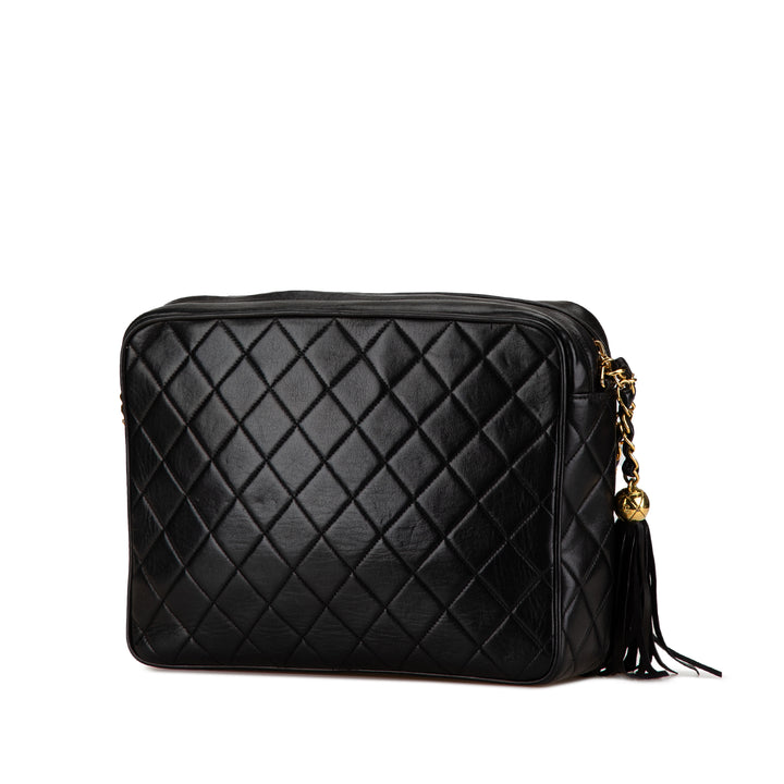 Chanel Quilted Lambskin Tassel Camera Bag Black - GABY PARIS