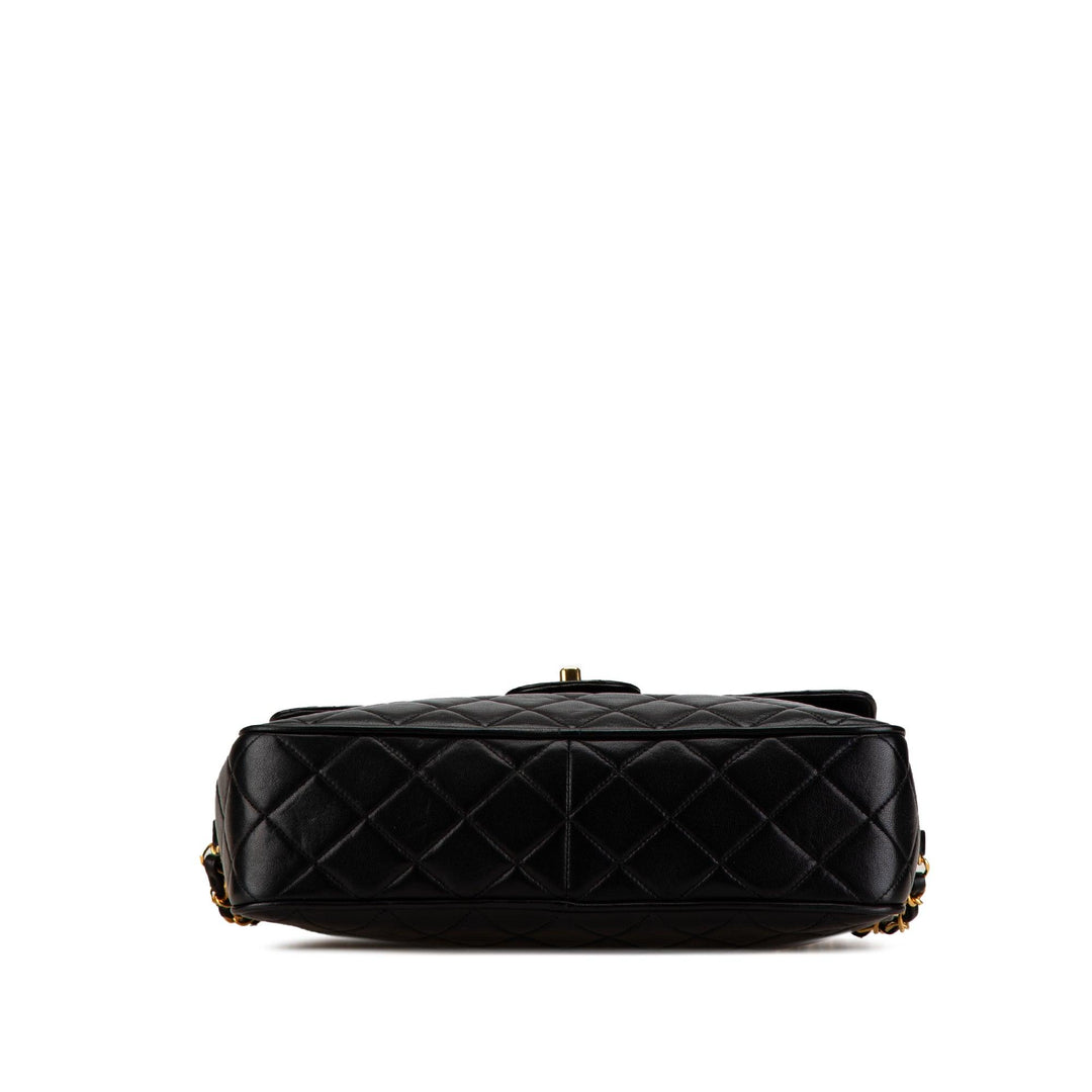 Quilted Lambskin Tassel Camera Bag Black - Gaby Paris