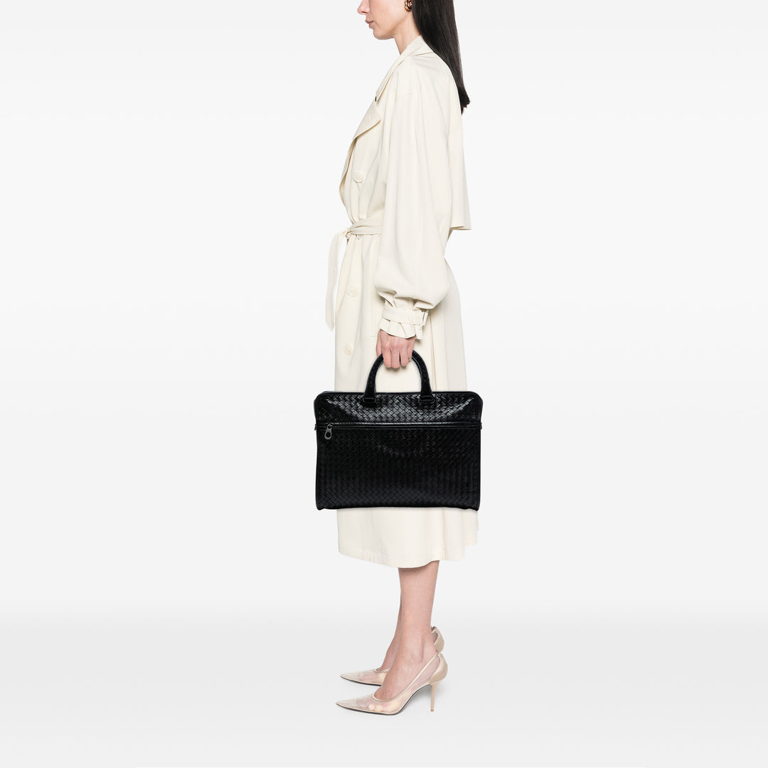 Bottega Veneta Nappa Intrecciato Business Bag Noir – GABY PARIS Authentique