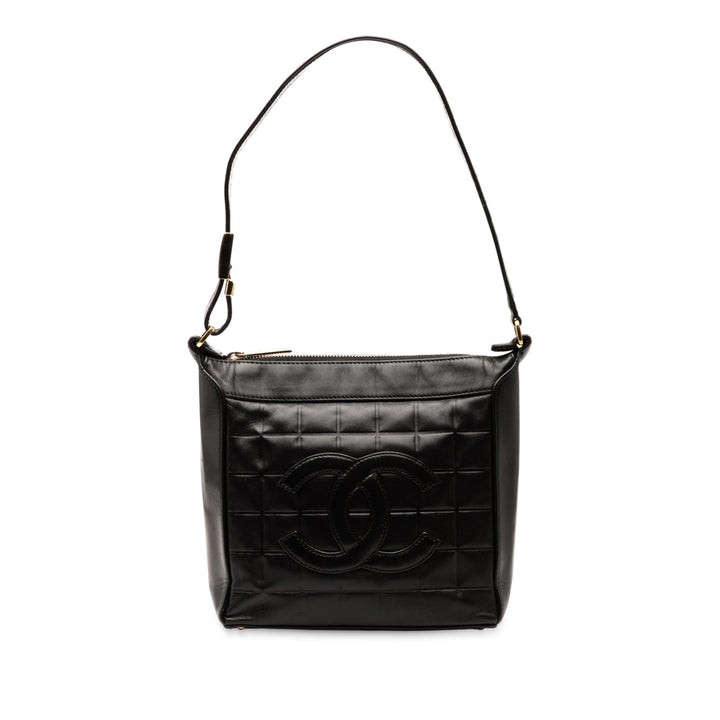Chanel CC Chocolate Bar Cuir d’agneau Sac bandoulière