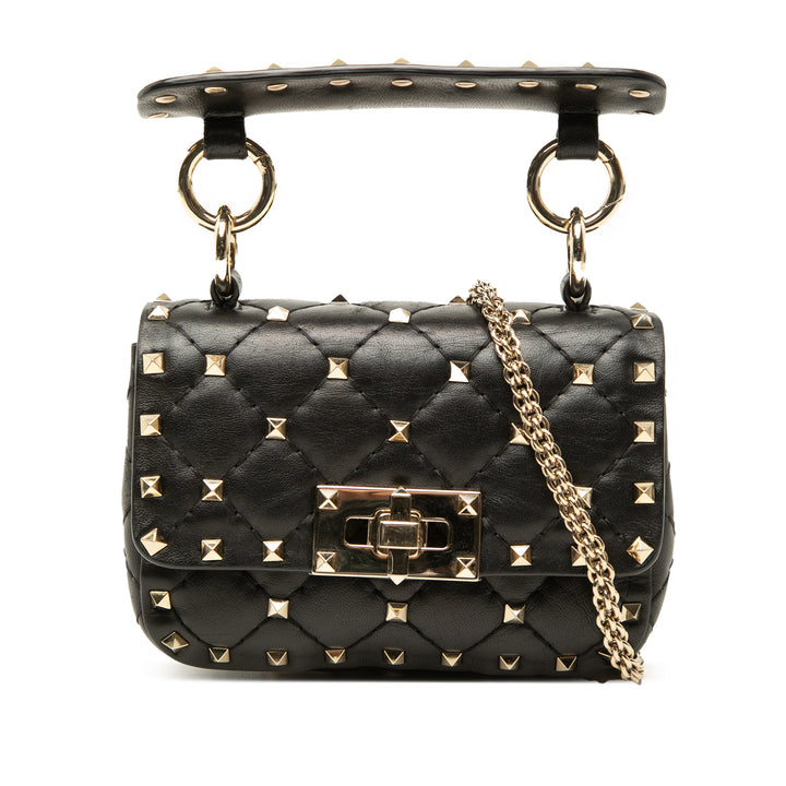 Rockstud Spike Sac Micro nappa Noir