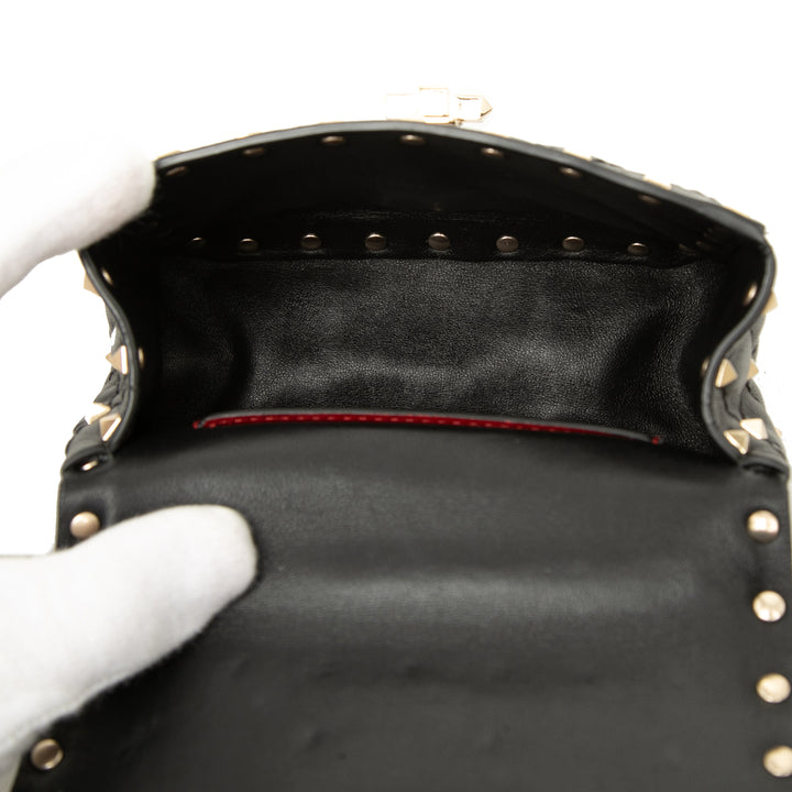Rockstud Spike Sac Micro nappa Noir