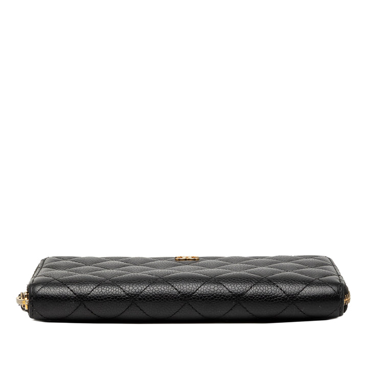 Chanel CC Matelassé Caviar Portefeuille long zippé