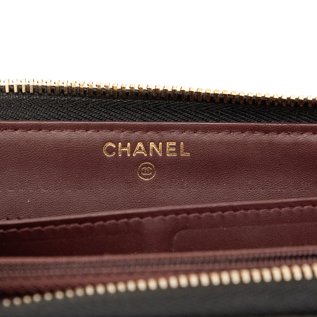 Chanel CC Matelassé Caviar Portefeuille long zippé
