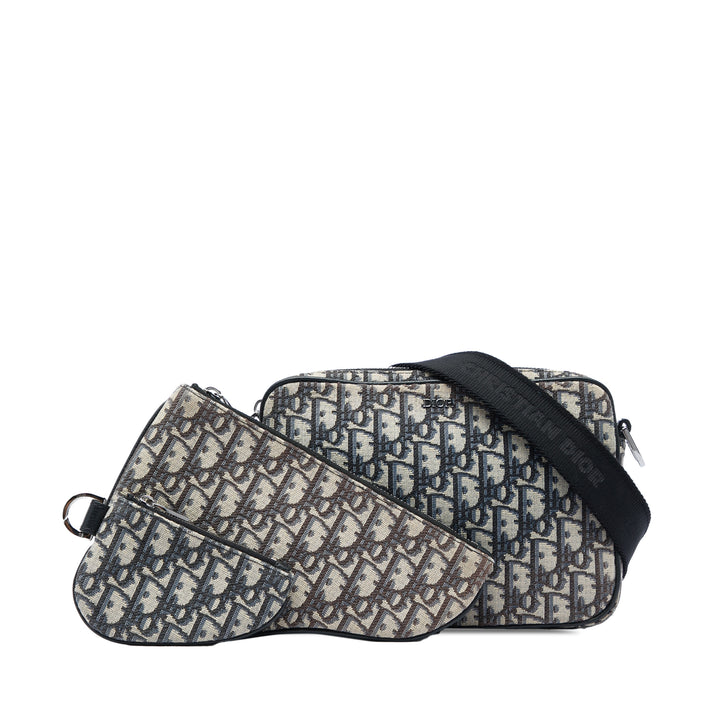Saddle Triple Pochette Oblique Bleu
