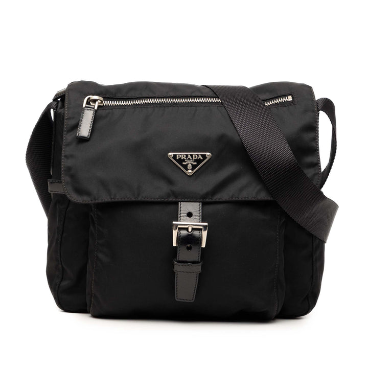 Prada Tessuto Zip Buckle Messenger Sac