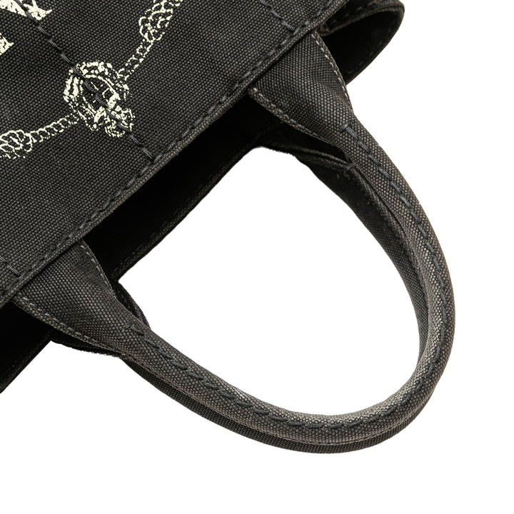 Small Canvas Canapa Logo Satchel Black - Gaby Paris