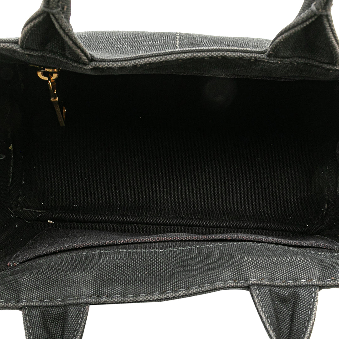 Small Canvas Canapa Logo Satchel Black - Gaby Paris