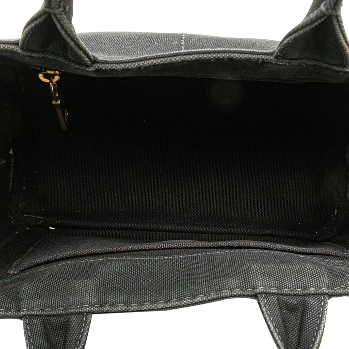 Small Canvas Canapa Logo Satchel Black - Gaby Paris