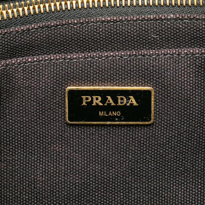 Small Canvas Canapa Logo Satchel Black - Gaby Paris