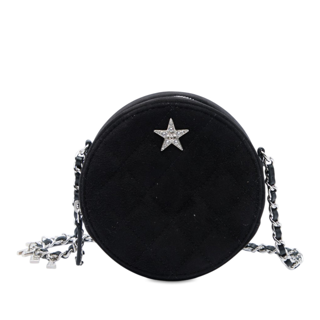 Chanel Matelassé Cocostellar Rond Pochette avec chaîne Noir